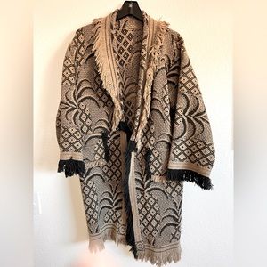 Handmade Woven Cotton Pineapple Duster Cardigan Size M